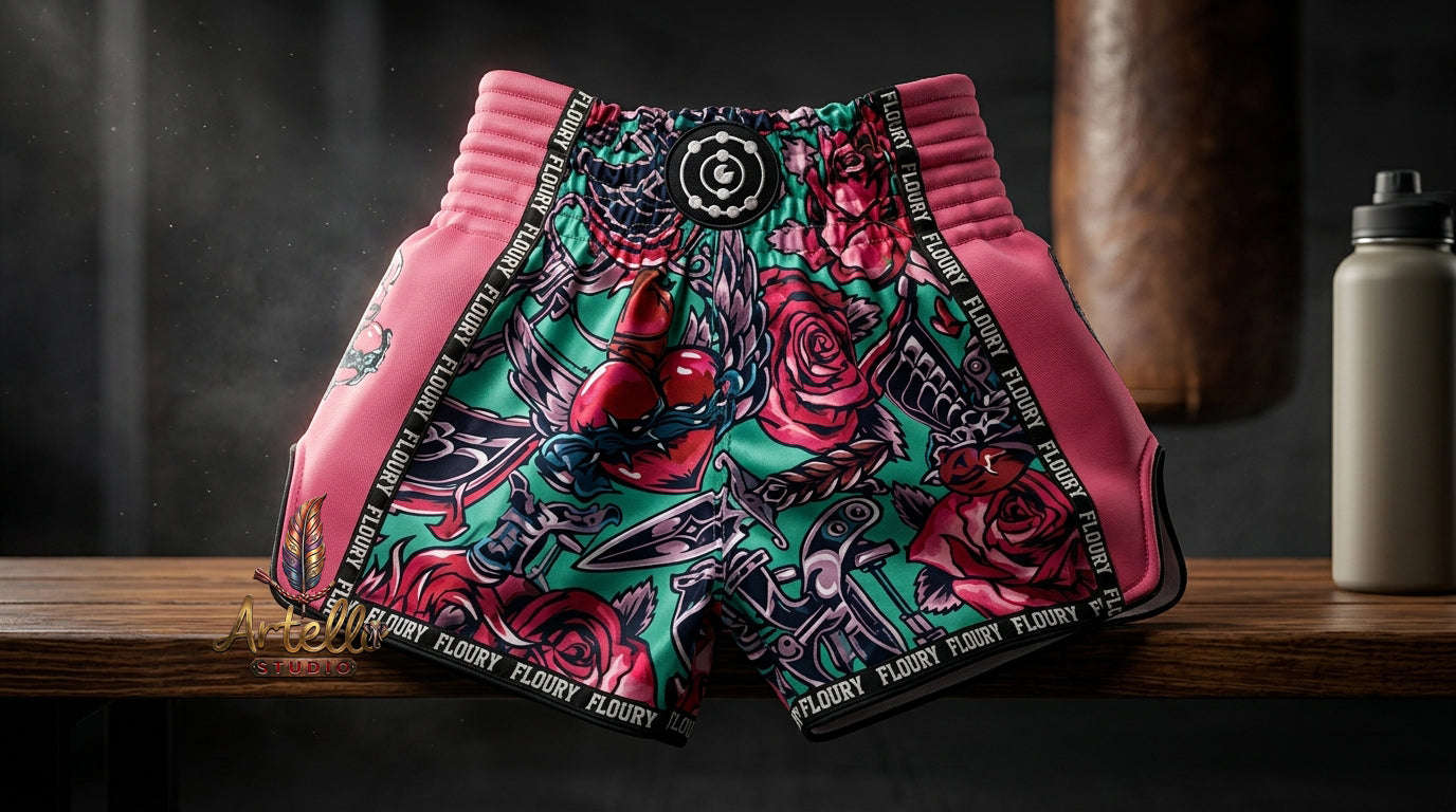 🥊 FLUORY Professional Muay Thai Shorts - High-Performance Polyester Training Trunks for Men, Women & Kids - Quick-Dry Breathable Kickboxing Gear - Advanced Combat Sports Apparel for MMA & Boxing Excellence