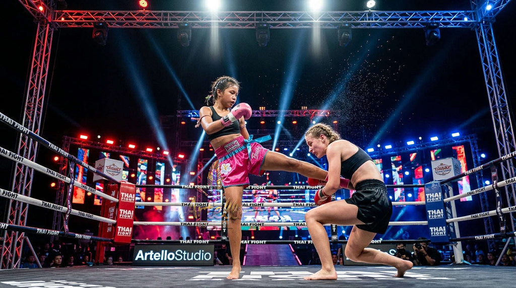 🥊 FLUORY Professional Muay Thai Shorts - High-Performance Polyester Training Trunks for Men, Women & Kids - Quick-Dry Breathable Kickboxing Gear - Advanced Combat Sports Apparel for MMA & Boxing Excellence