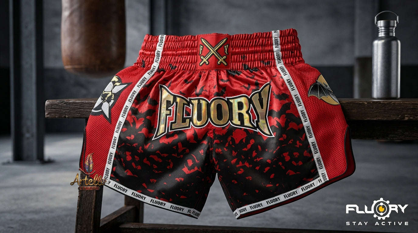 🥊 FLUORY Professional Muay Thai Shorts - High-Performance Polyester Training Trunks for Men, Women & Kids - Quick-Dry Breathable Kickboxing Gear - Advanced Combat Sports Apparel for MMA & Boxing Excellence