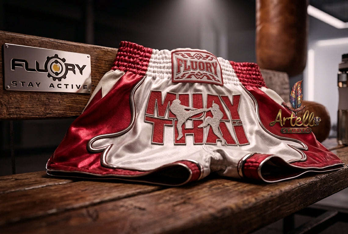 🥊 FLUORY Professional Muay Thai Shorts - High-Performance Polyester Training Trunks for Men, Women & Kids - Quick-Dry Breathable Kickboxing Gear - Advanced Combat Sports Apparel for MMA & Boxing Excellence