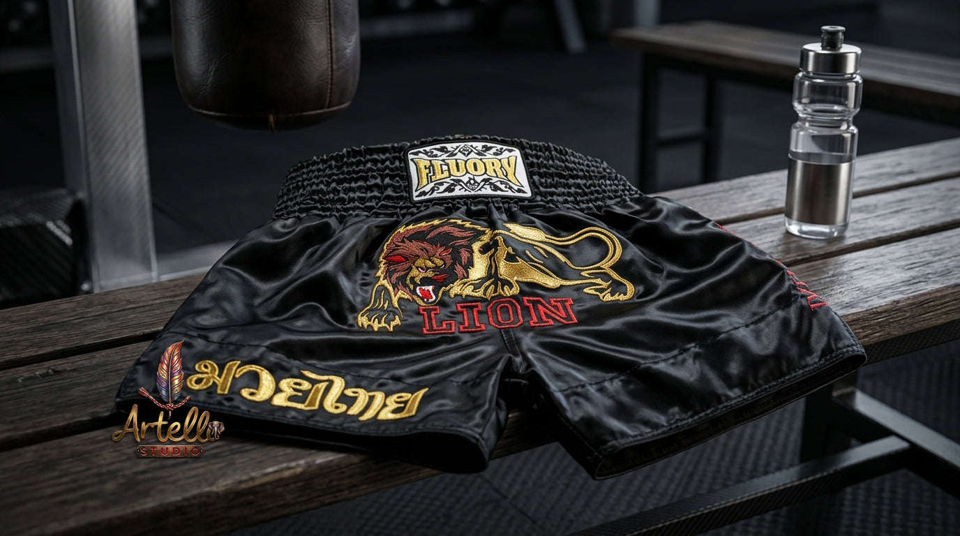 🥊 FLUORY Professional Muay Thai Shorts - High-Performance Polyester Training Trunks for Men, Women & Kids - Quick-Dry Breathable Kickboxing Gear - Advanced Combat Sports Apparel for MMA & Boxing Excellence