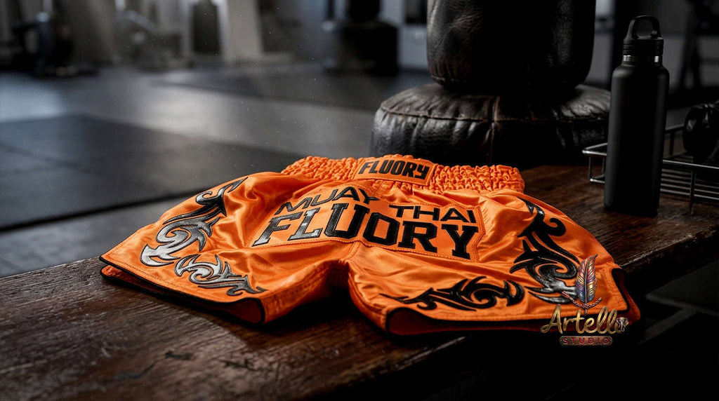🥊 FLUORY Professional Muay Thai Shorts - High-Performance Polyester Training Trunks for Men, Women & Kids - Quick-Dry Breathable Kickboxing Gear - Advanced Combat Sports Apparel for MMA & Boxing Excellence