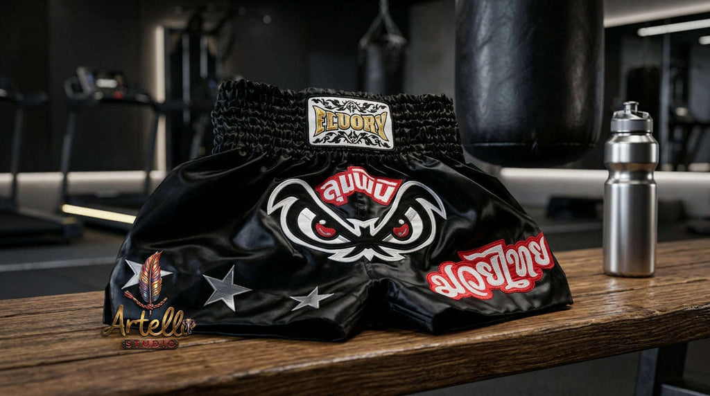 🥊 FLUORY Professional Muay Thai Shorts - High-Performance Polyester Training Trunks for Men, Women & Kids - Quick-Dry Breathable Kickboxing Gear - Advanced Combat Sports Apparel for MMA & Boxing Excellence
