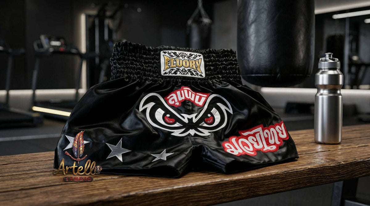 🥊 FLUORY Professional Muay Thai Shorts - High-Performance Polyester Training Trunks for Men, Women & Kids - Quick-Dry Breathable Kickboxing Gear - Advanced Combat Sports Apparel for MMA & Boxing Excellence
