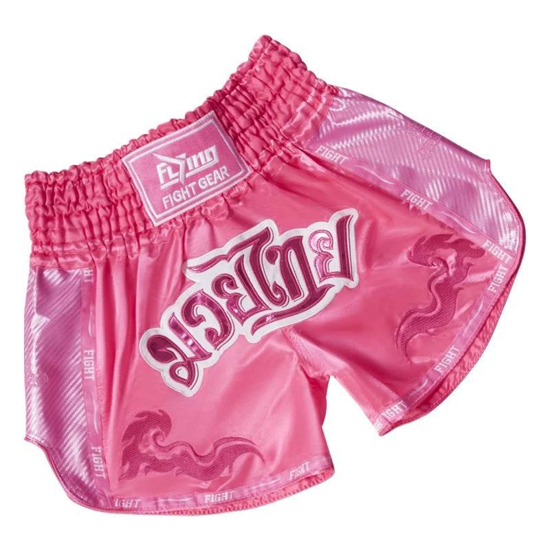 Muay Thai Boxing Shorts for Men, Women, Kids & Teens – Ideal Thai Muay Thai Boxing Shorts for Kickboxing, MMA, BJJ, Grappling, and Combat Training pink