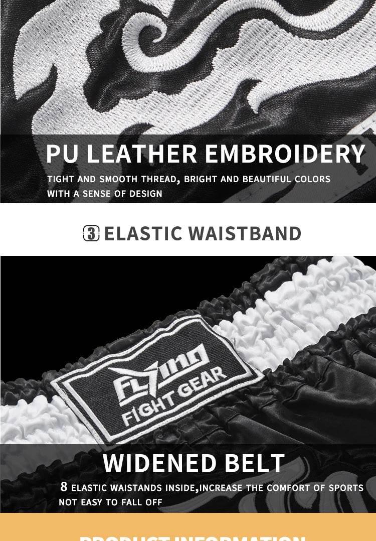 Muay Thai Boxing Shorts for Men, Women, Kids & Teens – Ideal Thai Muay Thai Boxing Shorts for Kickboxing, MMA, BJJ, Grappling, and Combat Training