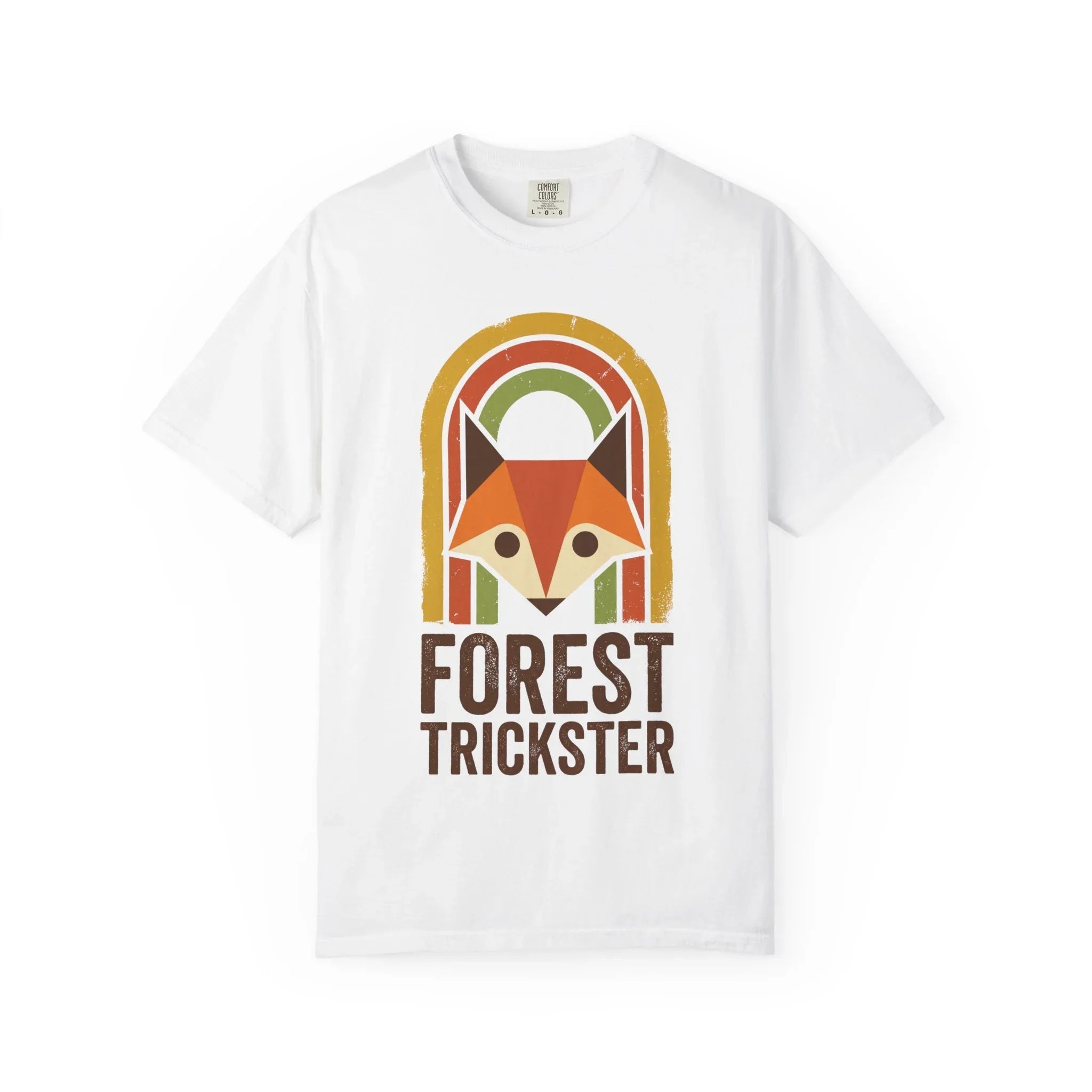 Forest Trickster Fox Shirt Retro Rainbow Woodland Tee Vintage Nature T-Shirt Cottagecore Hiking Camping Cabin