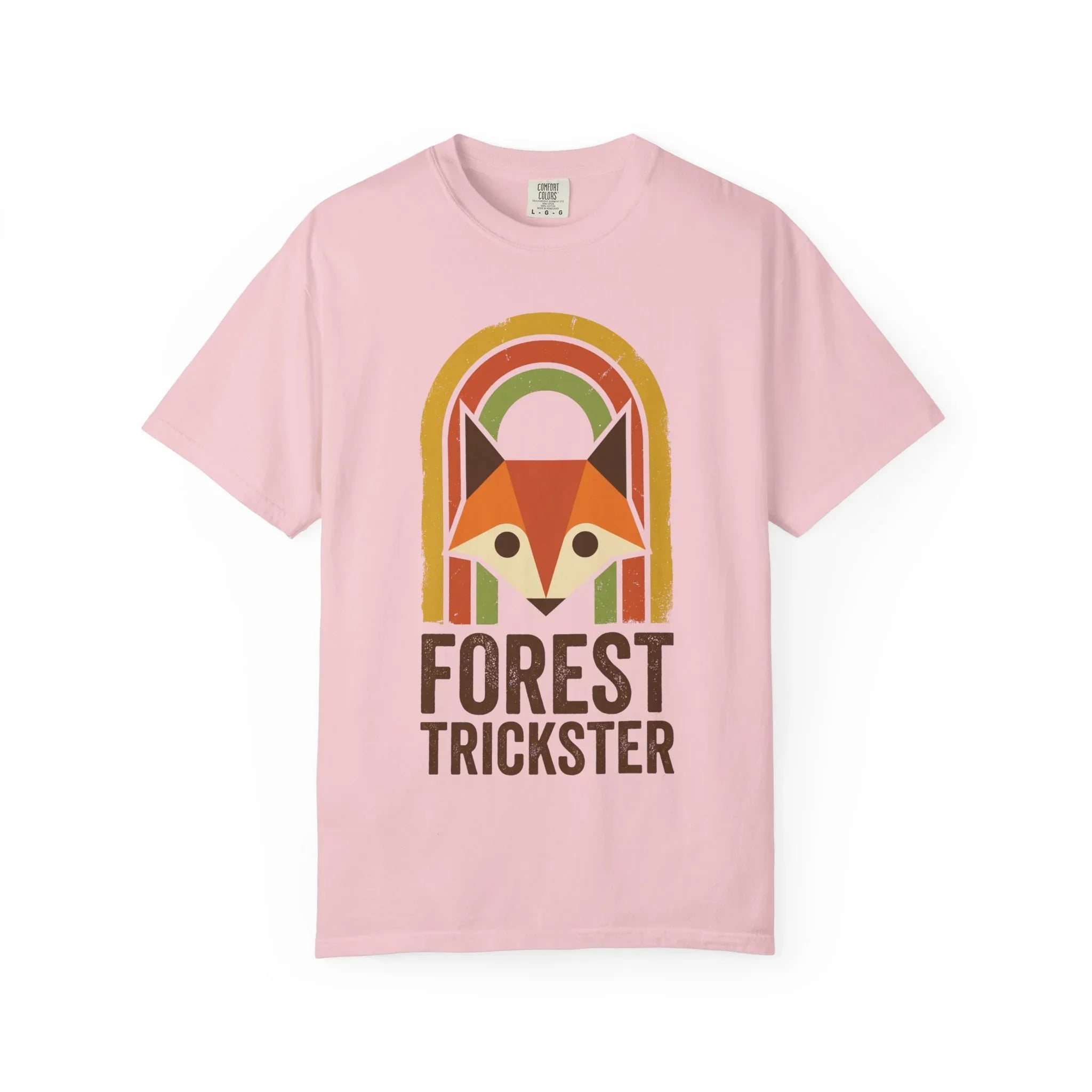 Forest Trickster Fox Shirt Retro Rainbow Woodland Tee Vintage Nature T-Shirt Cottagecore Hiking Camping Cabin Blossom