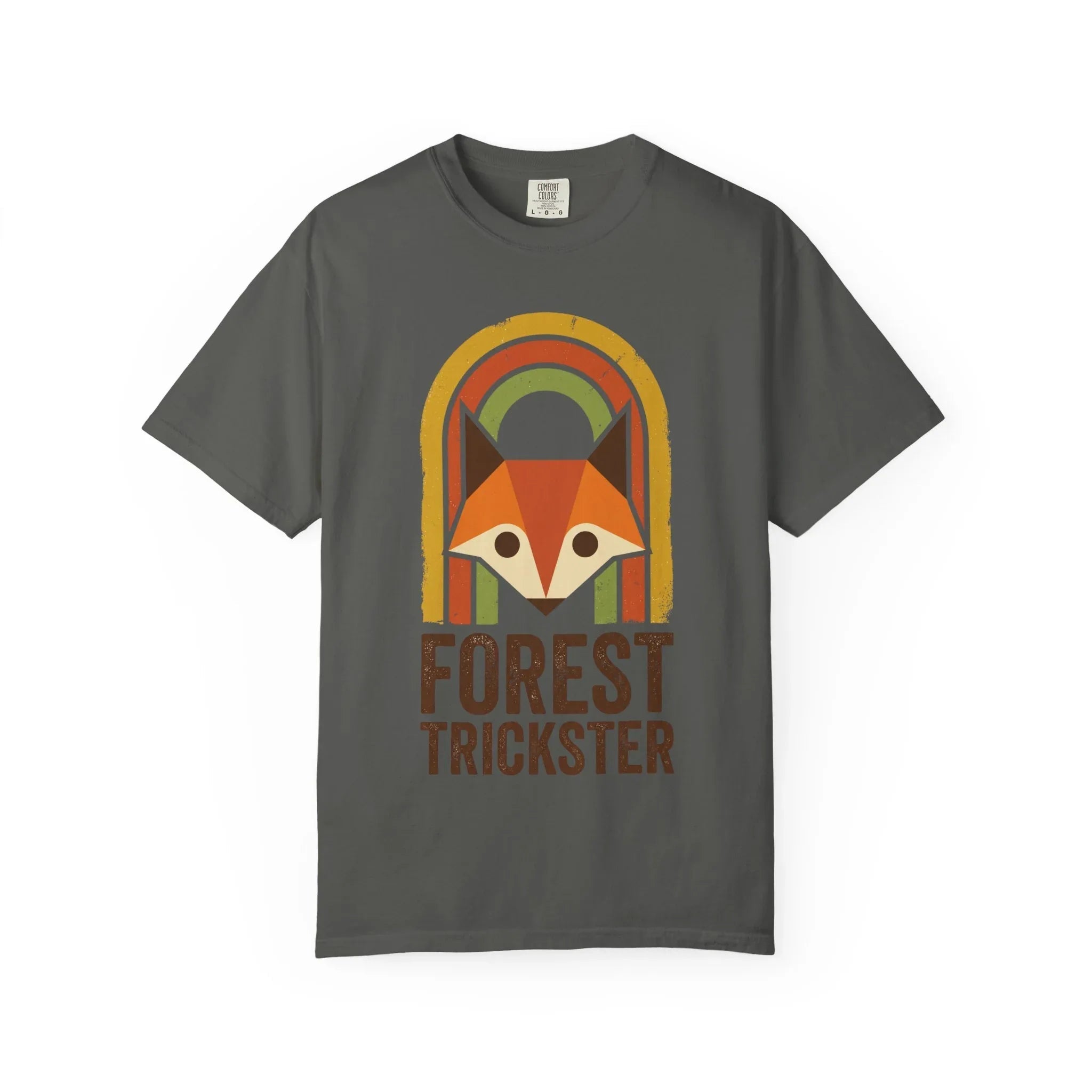 Forest Trickster Fox Shirt Retro Rainbow Woodland Tee Vintage Nature T-Shirt Cottagecore Hiking Camping Cabin Pepper