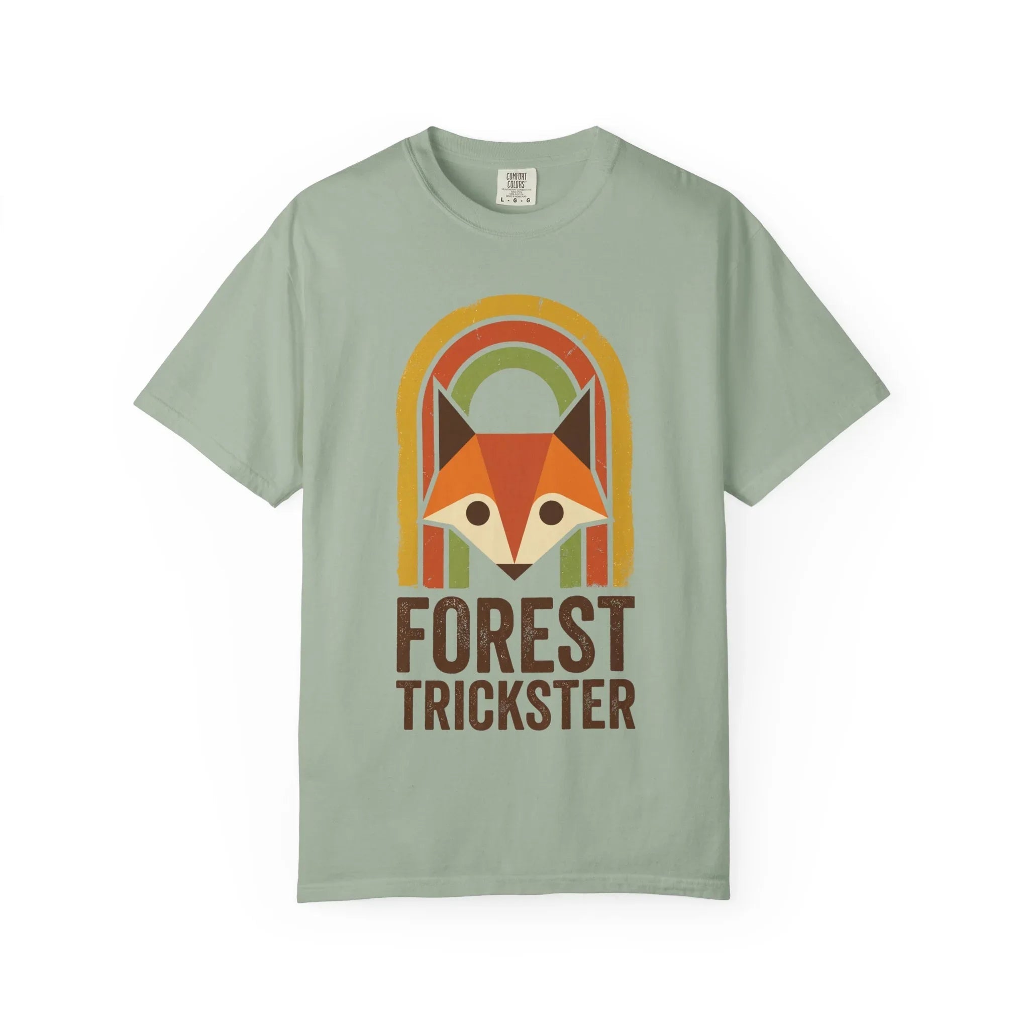Forest Trickster Fox Shirt Retro Rainbow Woodland Tee Vintage Nature T-Shirt Cottagecore Hiking Camping Cabin Bay