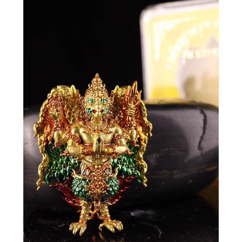 One-Sake.com Four-Armed Garuda Amulet Thai Home Decor One-Sake.com สัมฤทธิ์แดงลงยา สัมฤทธิ์เหลือง สัมฤทธิ์เหลืองลงยา สัมฤทธิ์เหลือง-สัมฤทธิ์เหลืองลงยา-สัมฤทธิ์แดงลงยา-