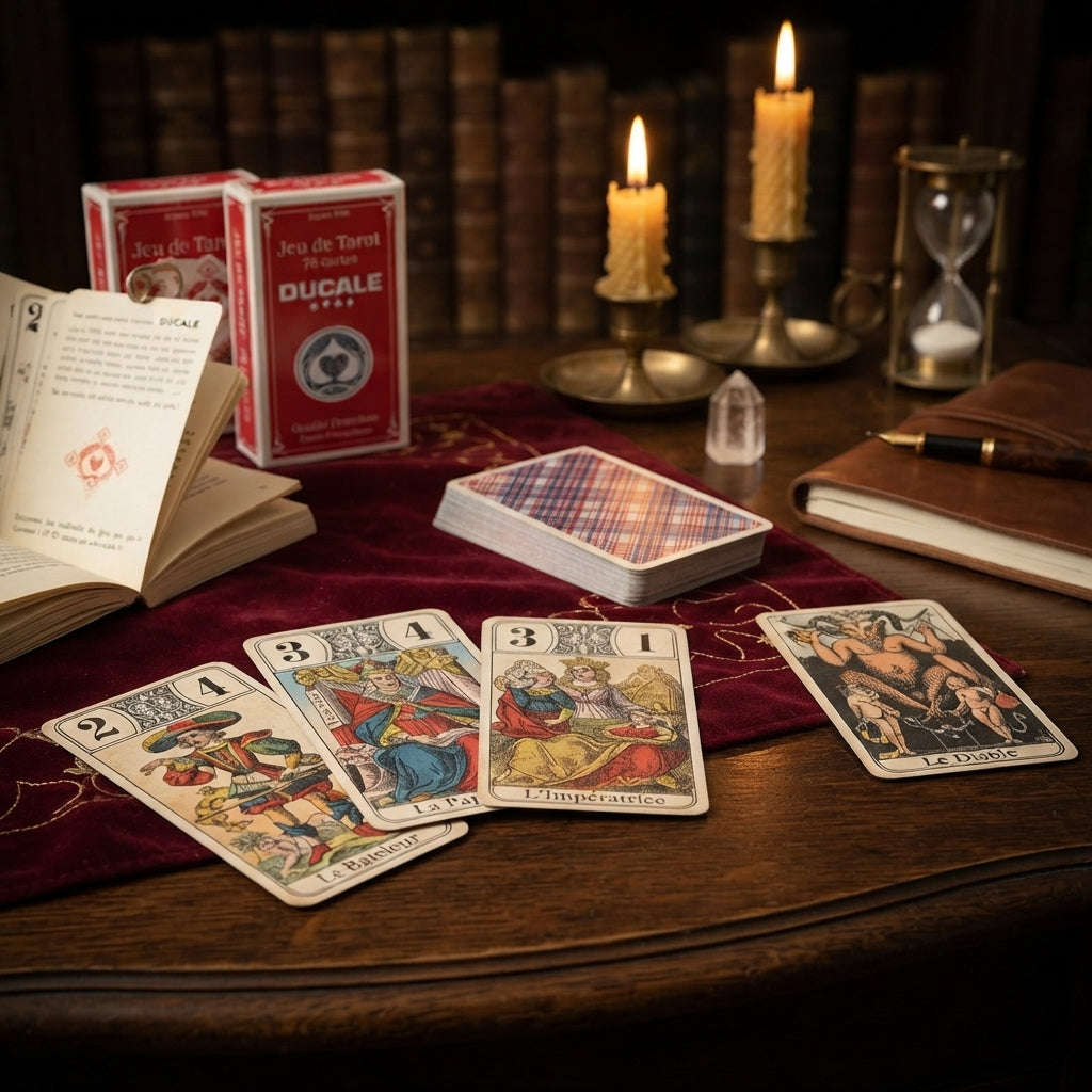 ✨ Français Oracle des Ducale French Tarot Cards: Un Outil Précieux pour la Divination et la Guidance Spirituelle Board Game Thai Blessing Co By RURUECHA