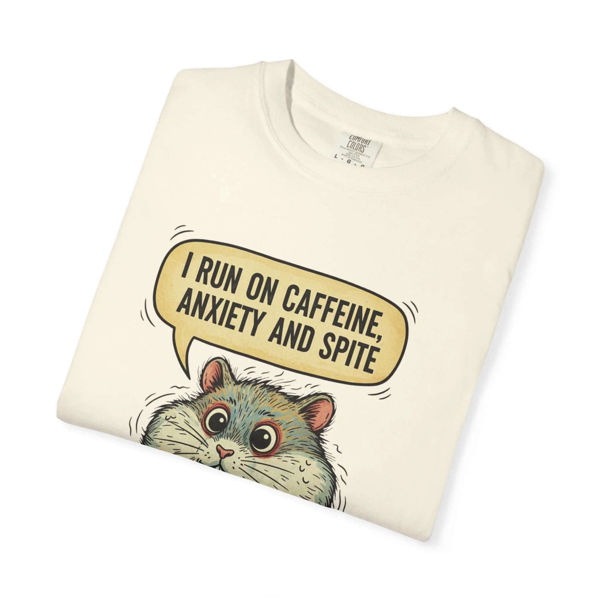 Funny Hamster Coffee Shirt - "Overthinking is My Cardio" T-Shirt - Caffeine Anxiety and Spite Gift - Sarcastic Mental Health Graphic Tee - Retro Jittery Hamster Overthinker Gift