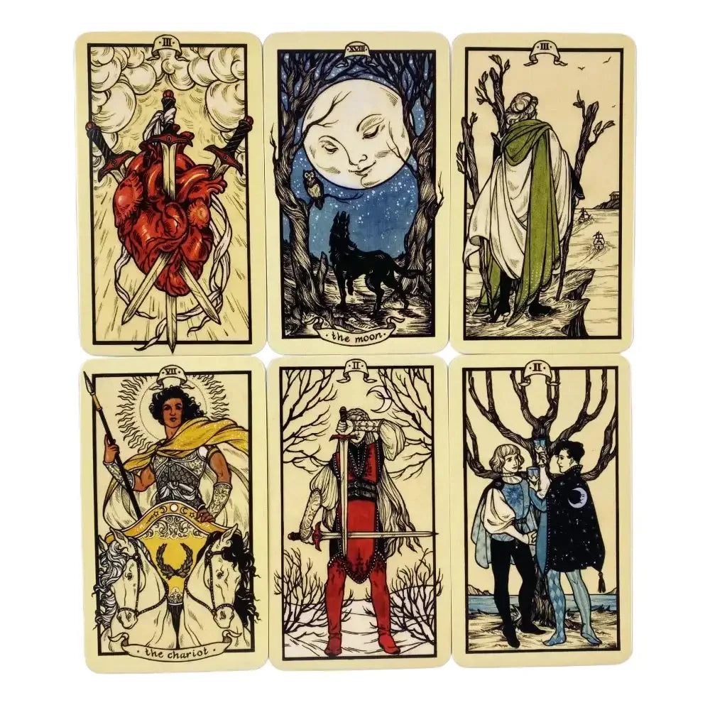 🎨 Fyodor Pavlov Tarot Deck – Inclusive 78-Card Set with Gold Edges, Linen Finish, and 172-Page Illustrated Hardcover Guidebook