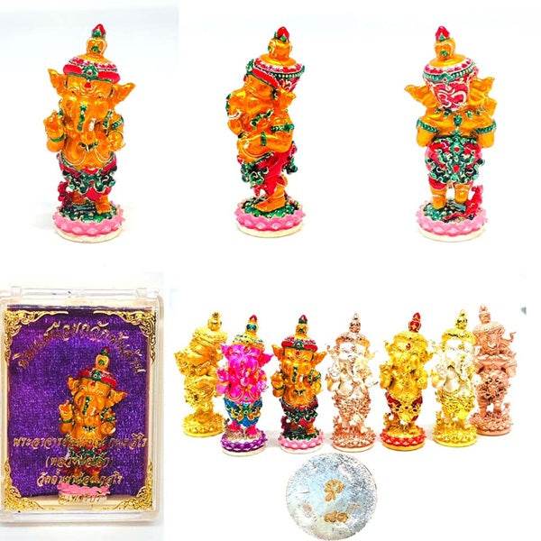 Ganesha Amulet for Wealth Premium Thai Charm ร้านค้าของฉัน Pink gold plated bronze 2k pink-silver plating Gold plated bronze 2k pink-silver plating-Gold plated bronze-Pink gold plated bronze-Yellow enamel bronze-Gold plated red pants-Samrit 2k Pink-Gold-