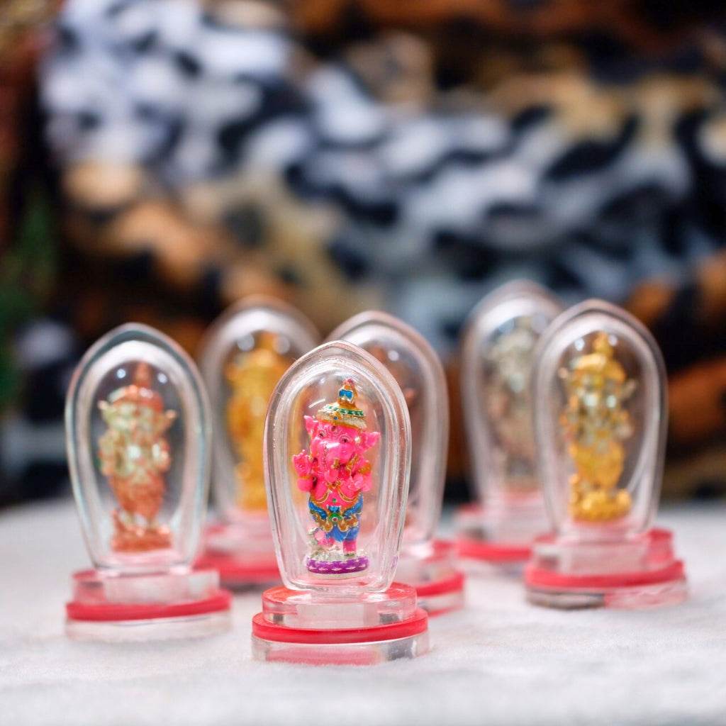 Ganesha Amulet for Wealth Premium Thai Charm ร้านค้าของฉัน Pink gold plated bronze 2k pink-silver plating Gold plated bronze 2k pink-silver plating-Gold plated bronze-Pink gold plated bronze-Yellow enamel bronze-Gold plated red pants-Samrit 2k Pink-Gold-