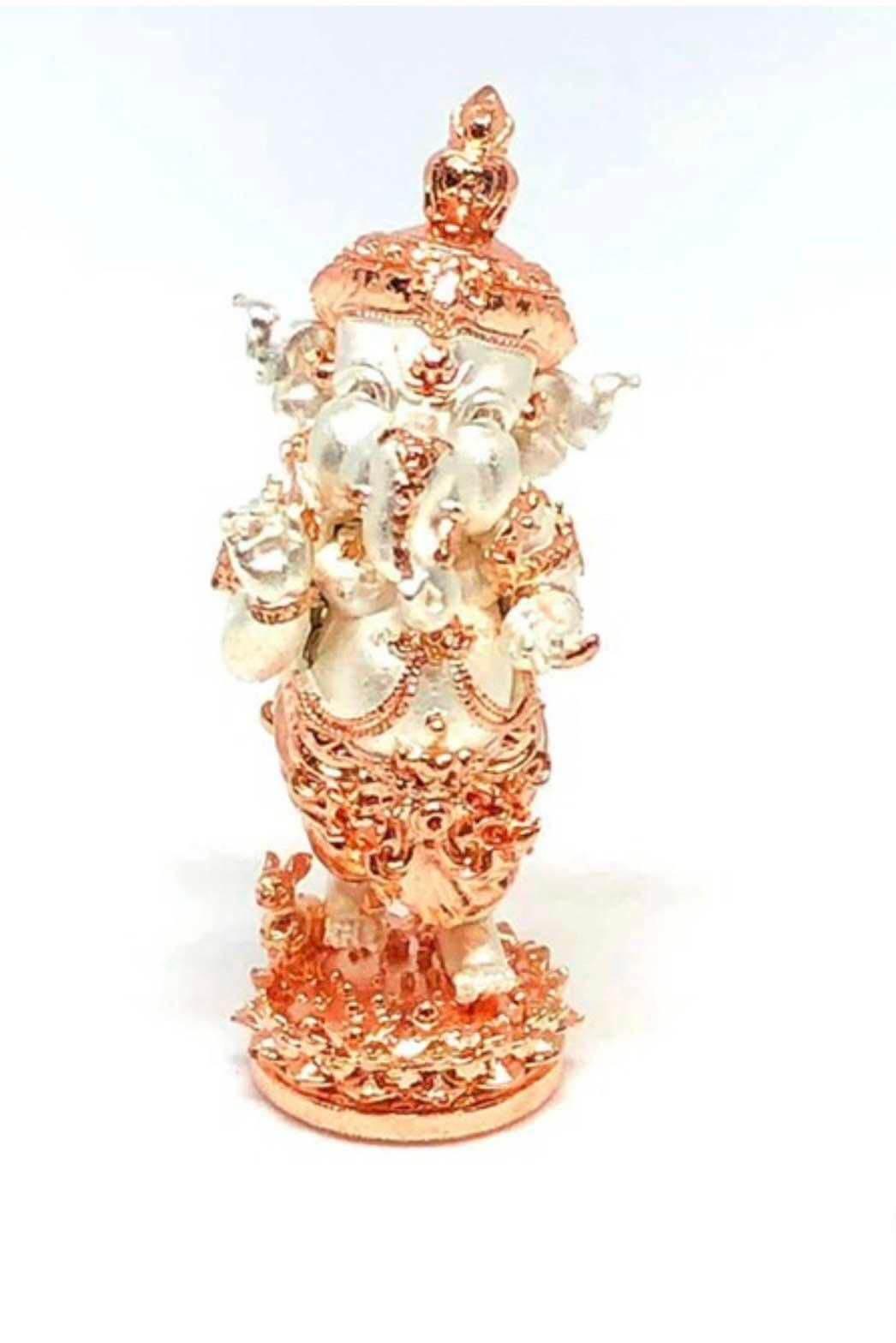 Ganesha Amulet for Wealth - Premium Thai Charm for Prosperity 2k pink-silver plating