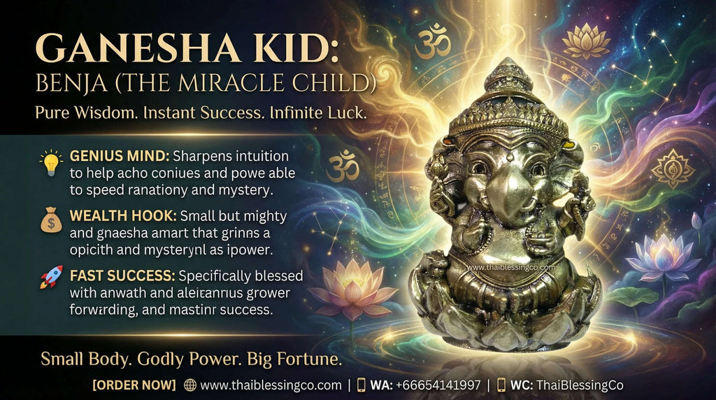 🐘 GANESHA KID: BENJA (THE MIRACLE CHILD) ✨ Awaken the Spirit of Joy and Success: Experience the Sacred Charm of the AstraGanesha Benja Masterpiece