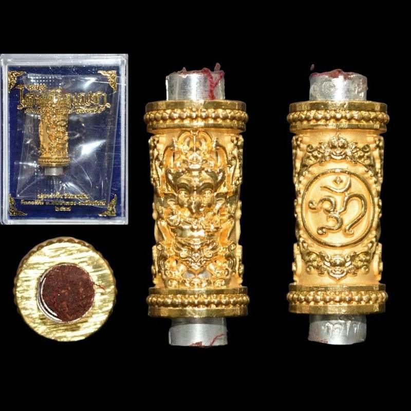Ganesha Takrut Amulet Thailand Blessed Edition for Success and Obstacle Removal Bronze plated with gold