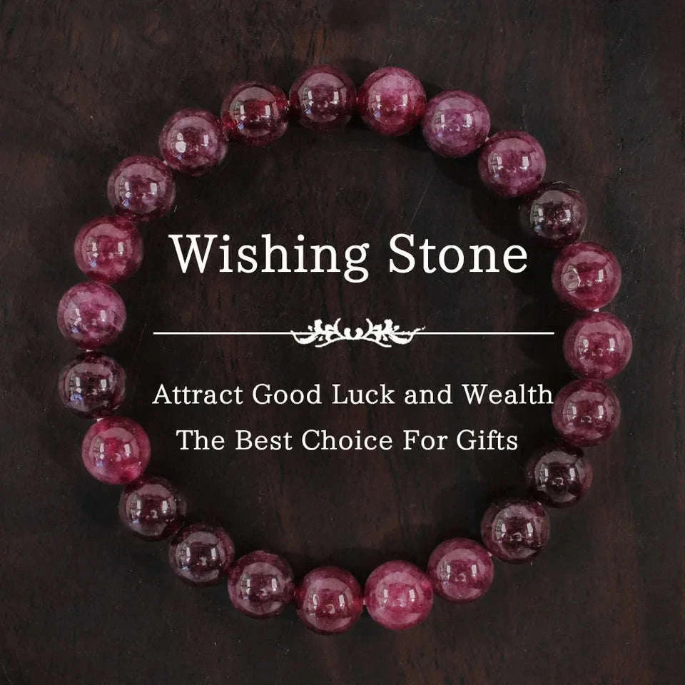 ✨ Garnet Stone Beaded Bracelet for Women – 8mm Natural Stone Jewelry – Elegant and Energizing