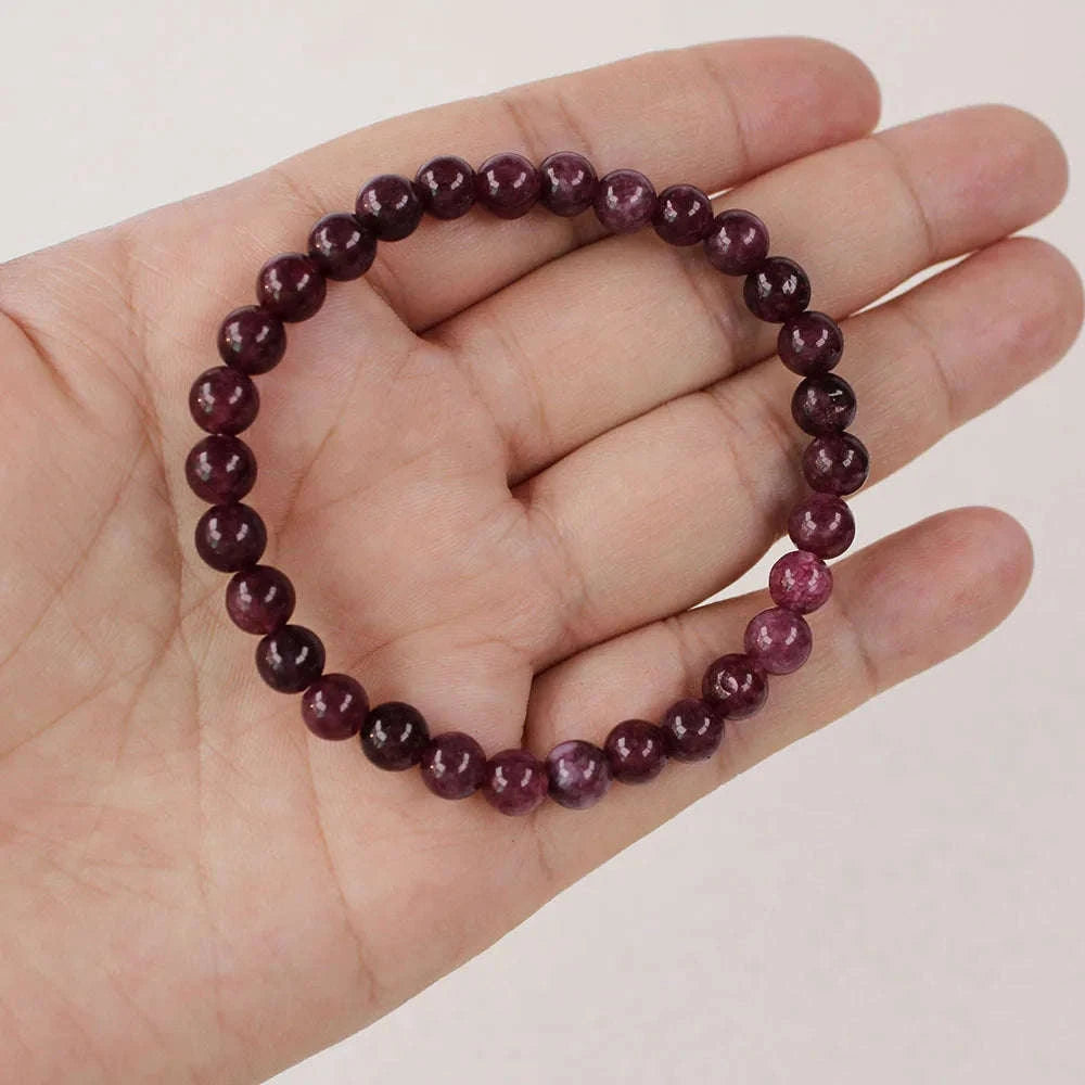 ✨ Garnet Stone Beaded Bracelet for Women – 8mm Natural Stone Jewelry – Elegant and Energizing