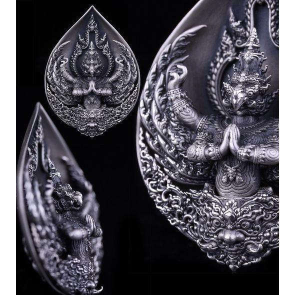 Garuda Silver Amulet for Wealth - Thai Protection Amulet for Prosperity