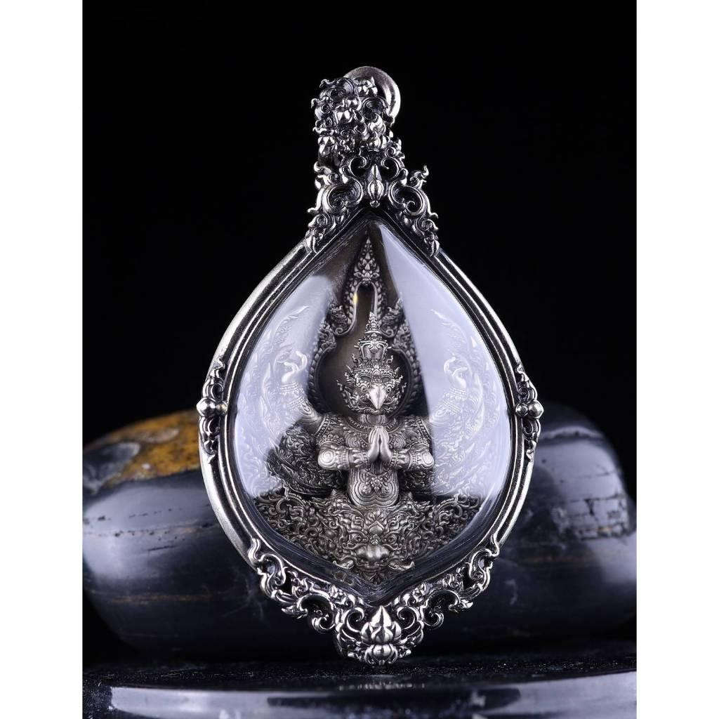Garuda Silver Amulet for Wealth - Thai Protection Amulet for Prosperity Default Title