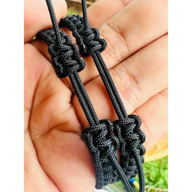 Ghost Amulet Bracelet – Maha Bhuti Yantra Scroll with Adjustable Wax Rope Cord by Phor Than Jarun, Wat Khao Muang Kao