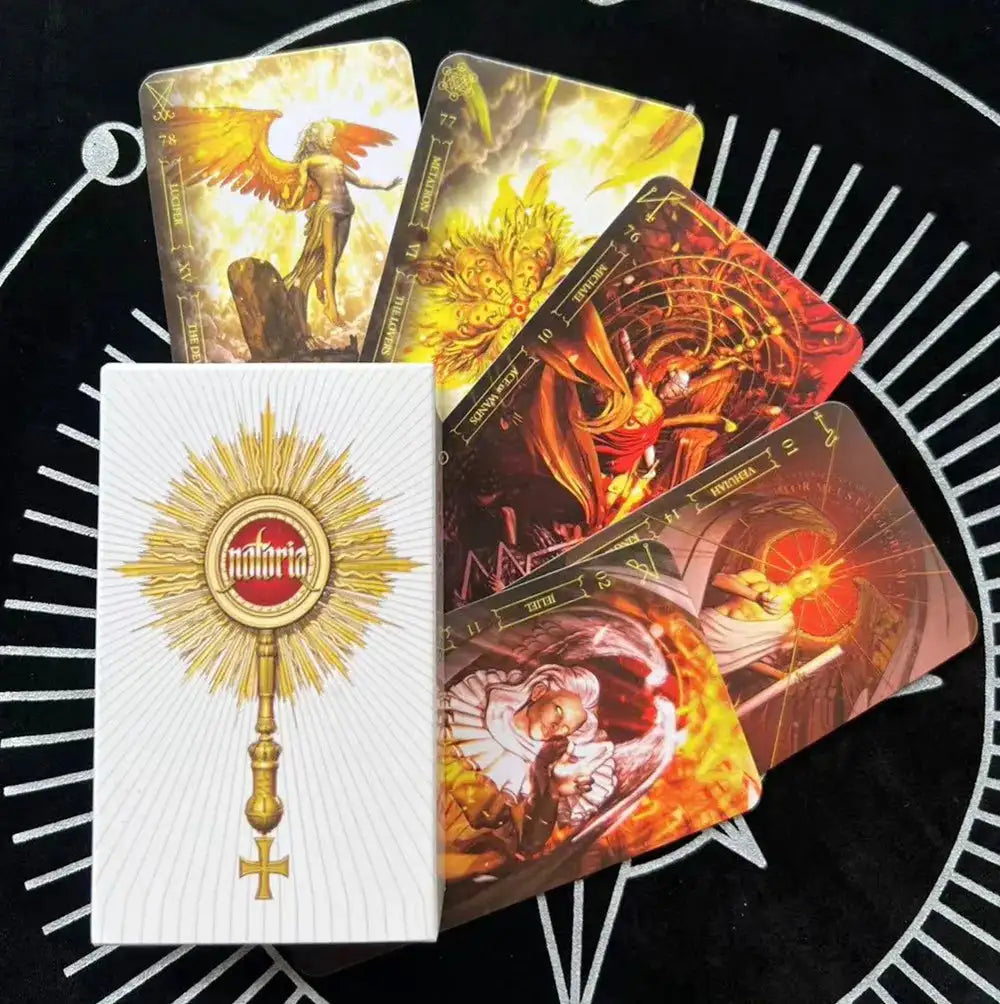 🌑Goetia Tarot in Darkness – Mysterious 78-Card Deck Featuring Lesser Key of Solomon Demons with Modern Psychological Interpretation แสงสีเทา