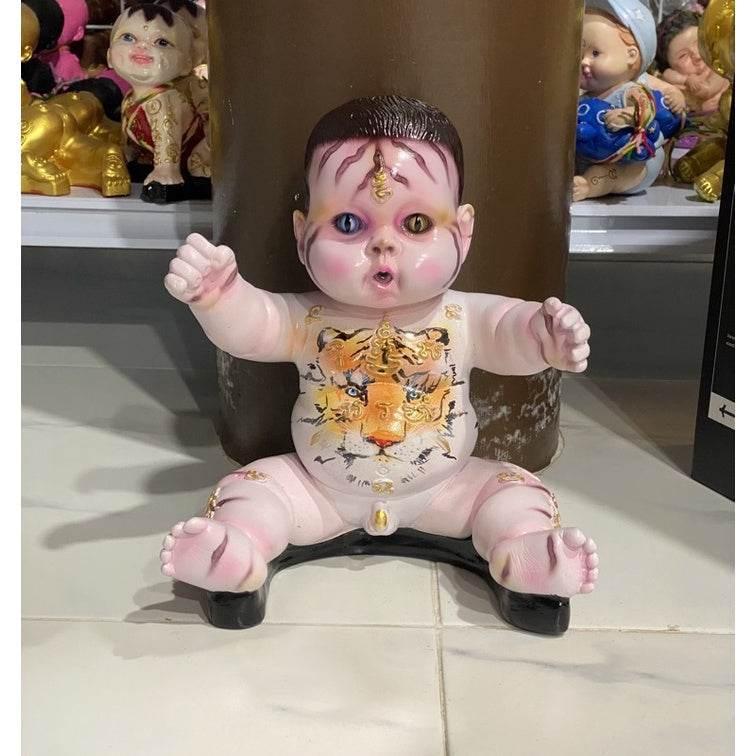 Golden Kumara Amulet Figurine for Abundant Wealth and Prosperity ขาว M