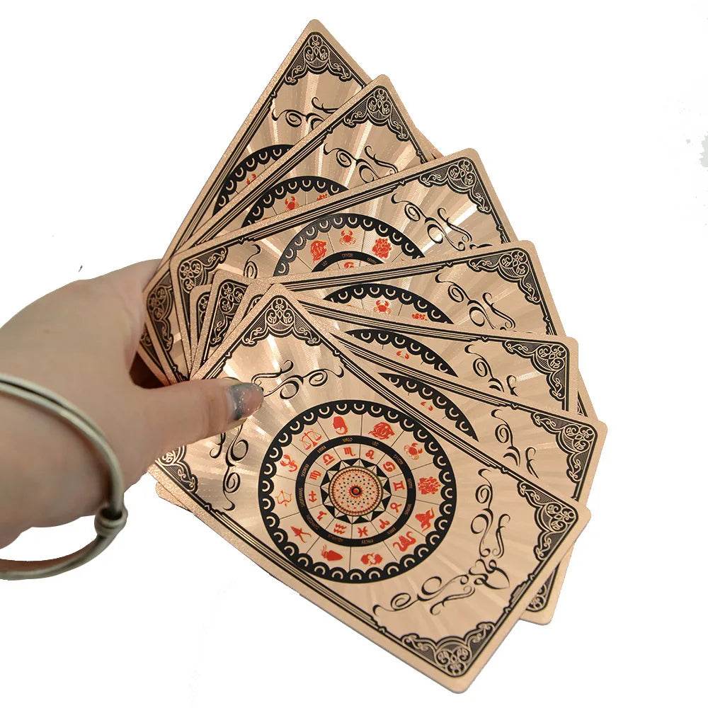 Classic Rose Gold Thai Blessing Tarot Deck - 78 Waterproof & Durable Tarot Cards with Guidebook