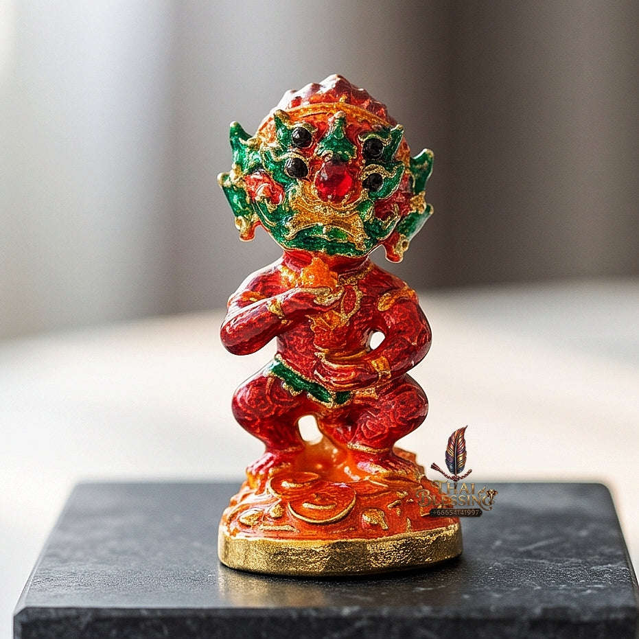 Great Fortune Si Hu Ha Ta Maha Heng Samrit Red Enamel - Khru Ba Kham Fan Wat Ko Chok 2023 Thai Blessing Co By RURUECHA