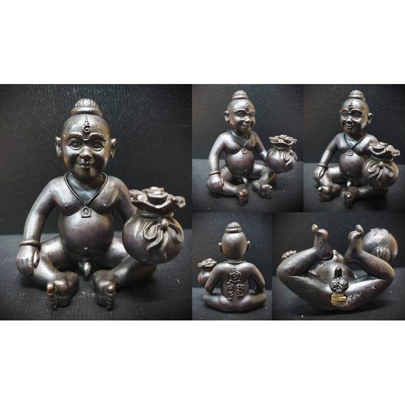 Guardian boy wealth figurine from Thai Blessing Co, symbolizing prosperity and good fortune.