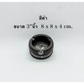 Handcrafted Mango Wood Ashtray Featuring Elephant Design สีดำ3“นิ้ว