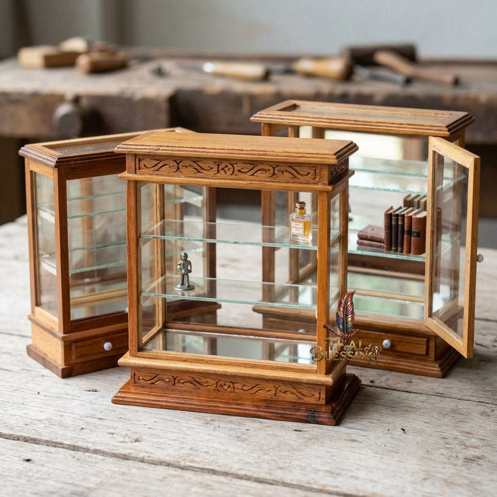 🔱 Handcrafted Miniature Antique Golden Teakwood Bakery & Cake Display Cabinet: Symmetrical Twin Sliding Glass Doors – Dual Integrated Structural Drawers – Premium Insect-Resistant Solid Teak Masterpiece!