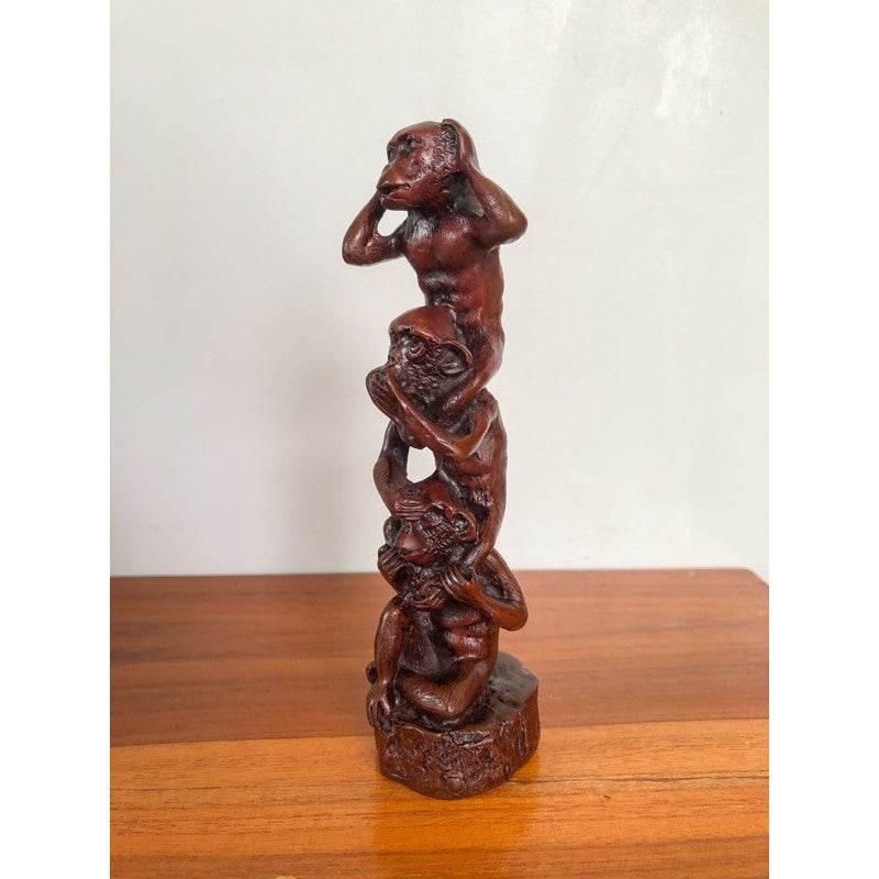 Wise Monkeys Sculpture for Buddhist Mindfulness Home Decor
