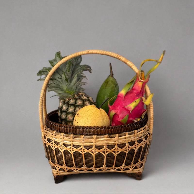 Handmade Bamboo Fruit Basket - Eco-Friendly Lanna Souvenirs กระเช้าไข่ล้อมหวาย