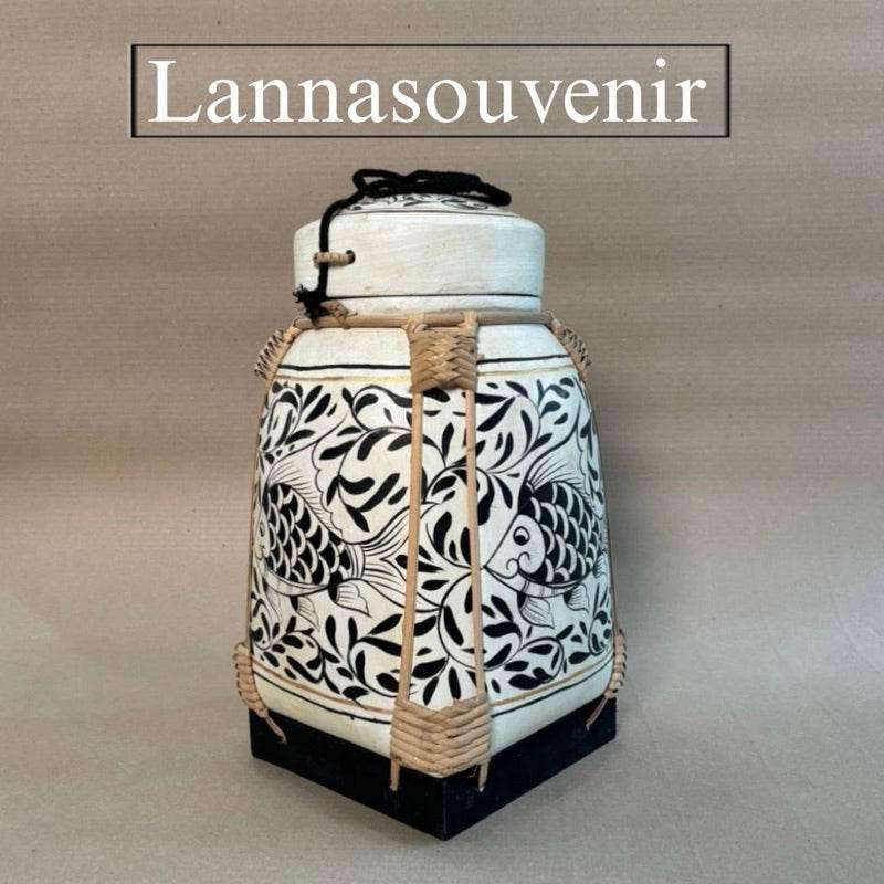 Handmade Bamboo Jar with Wood Powder Bowl