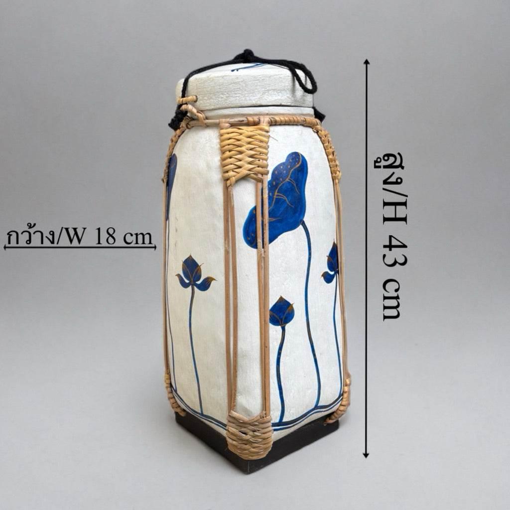 Handmade Bamboo Jar with Wood Powder Bowl