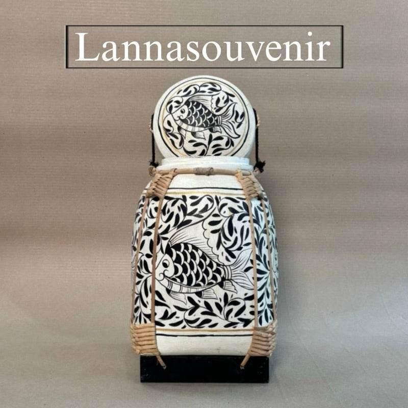 Handmade Bamboo Jar with Wood Powder Bowl