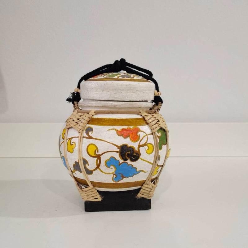 Handmade Bamboo Rice Box - Unique Authentic Thai Souvenir Jar 8