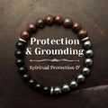 ✨ Handmade Protection and Grounding Bracelet – Red Tiger Eye and Hematite Natural Stone – Spiritual Energy Balance Jewelry 18cm