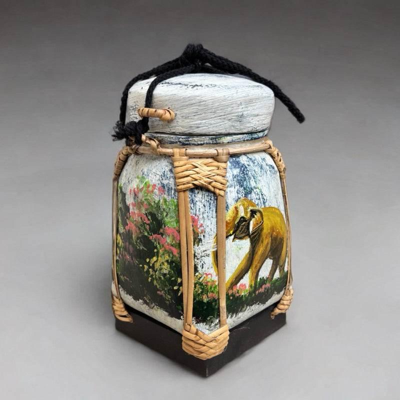 Handmade Thai Bamboo Rice Box - Thai Kratip Khao Storage Jar for Rice and Grains B24 Premium