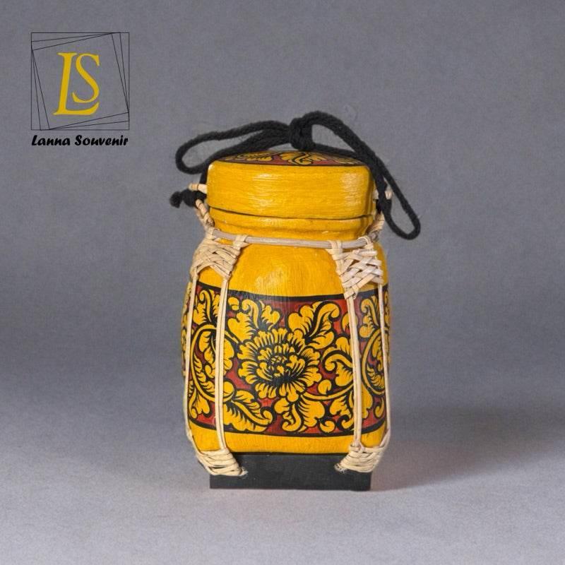 Handmade Thai Bamboo Rice Box - Thai Kratip Khao Storage Jar for Rice and Grains B94