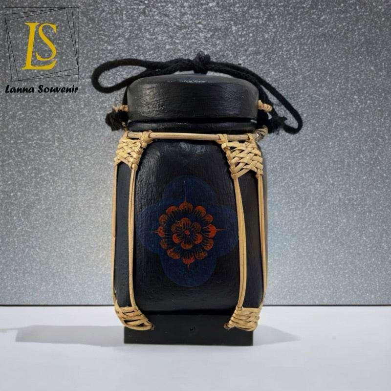 Handmade Thai Bamboo Rice Box - Thai Kratip Khao Storage Jar for Rice and Grains B78