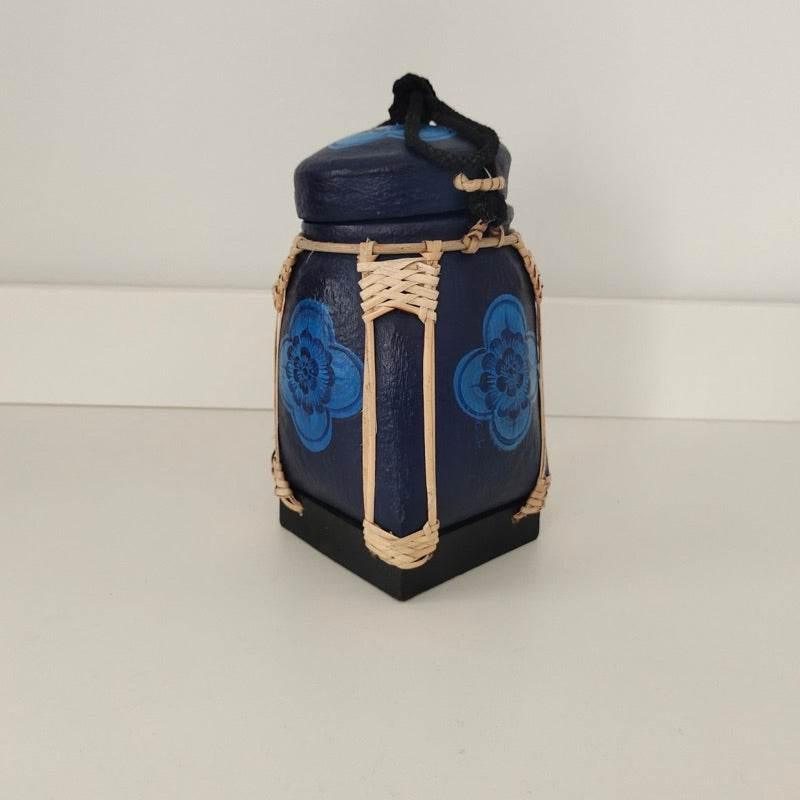 Handmade Thai Bamboo Rice Box - Thai Kratip Khao Storage Jar for Rice and Grains B15