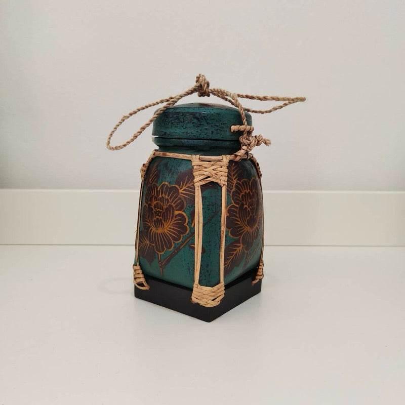Handmade Thai Bamboo Rice Box - Thai Kratip Khao Storage Jar for Rice and Grains B1