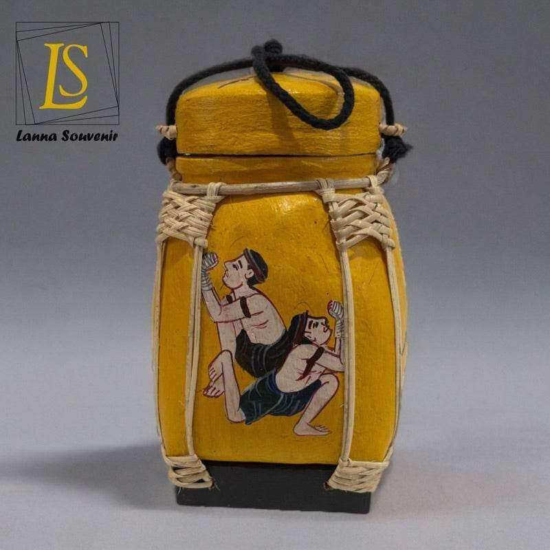 Handmade Thai Decorative Jar for Unique Traditional Home Decor Yellow 1