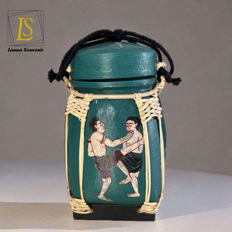 Handmade Thai Decorative Jar for Unique Traditional Home Decor Dark teal 1