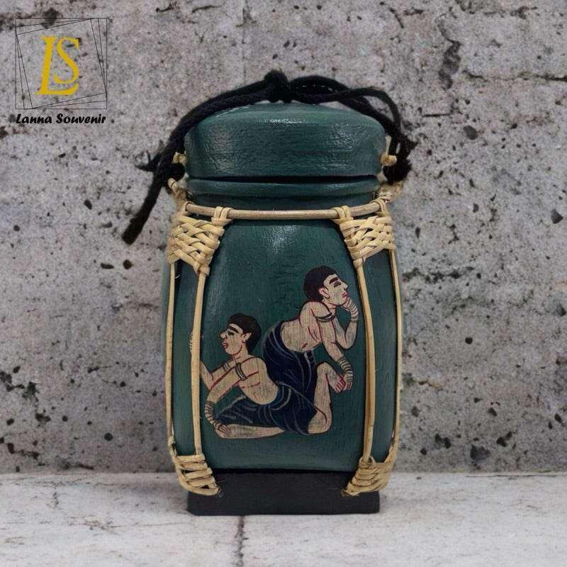 Handmade Thai Decorative Jar for Unique Traditional Home Decor Dark teal 2